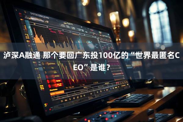 泸深A融通 那个要回广东投100亿的“世界最匿名CEO”是谁？
