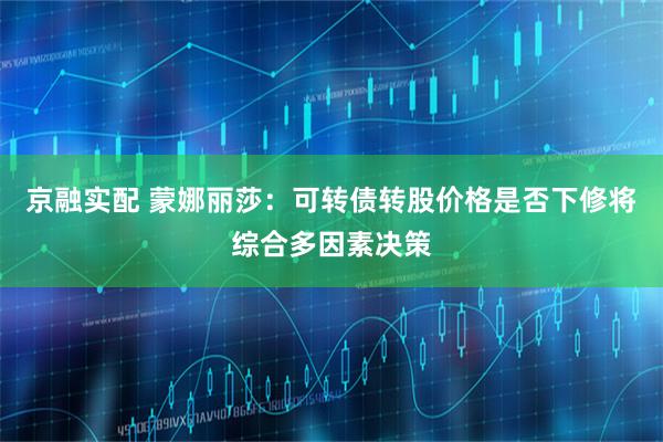 京融实配 蒙娜丽莎：可转债转股价格是否下修将综合多因素决策