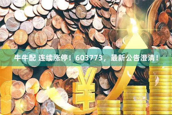 牛牛配 连续涨停！603773，最新公告澄清！