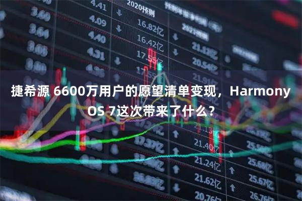 捷希源 6600万用户的愿望清单变现，HarmonyOS 7这次带来了什么？